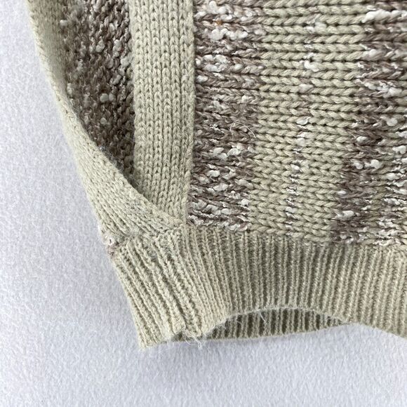 ESSENTIALS Sweater Womens L Chunky Slub Vest Boat Neck Pullover Beige Vintage 80 - Picture 8 of 14